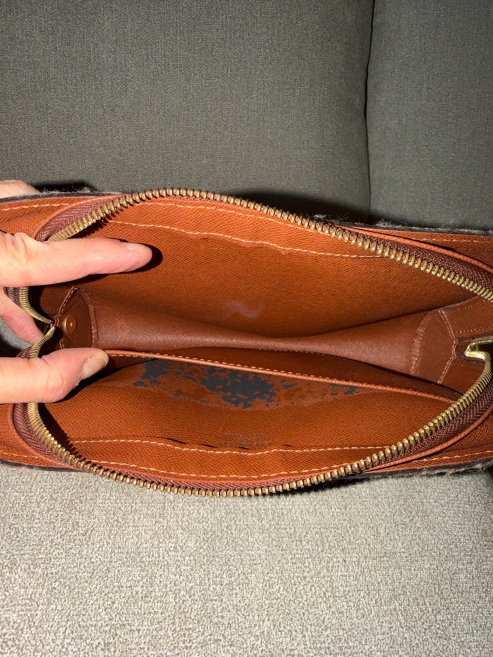 Louis Vuitton Brown Monogram Canvas Pouch with Tan Monogram - Picture 3 of 4